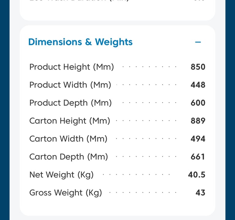 White Dishwasher Beko model number DL1043W