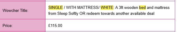 image for SINGLE / WITH MATTRESS/ WHITE: A 3ft wooden bed and mattress from Sleep Softly OR
