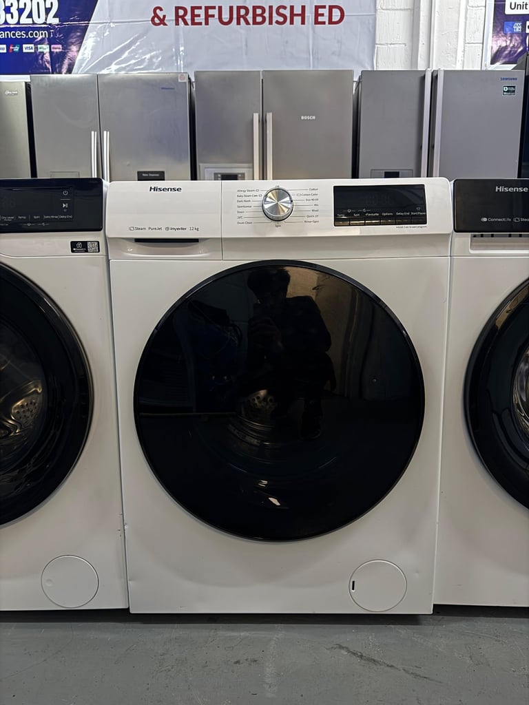 image for Hisense 12 kg Steam PureJet Washing Machine - Warranty Included - Free Delivery