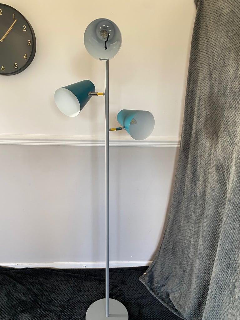 Habitat 3 Floor Lamp Grey /Turquoise - Very Good Condition