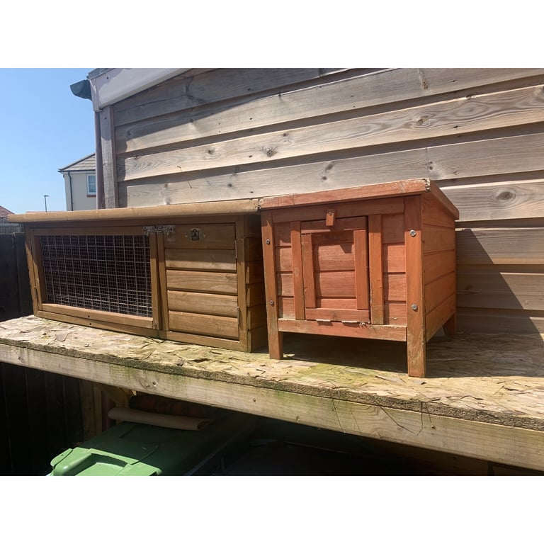 two small pet hutches