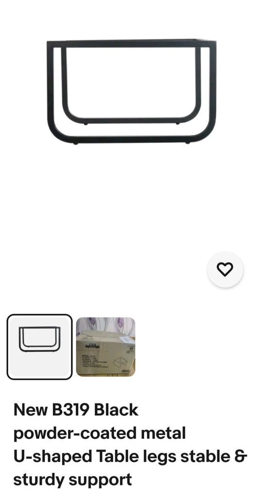 New B319 Black powder-coated metal U-shaped Table legs stable & sturdy support