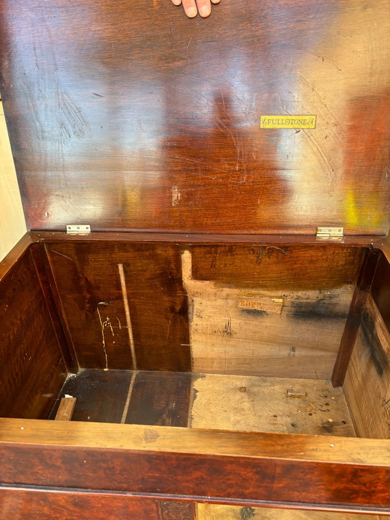 Vintage walnut storage trunk 