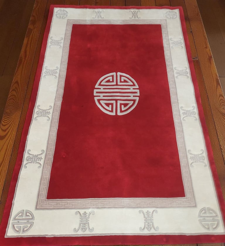 image for Large 9ft x 6ft,100% Wool, Thick Luxury hand knotted Super washed Chinese Rug, retail price £4000