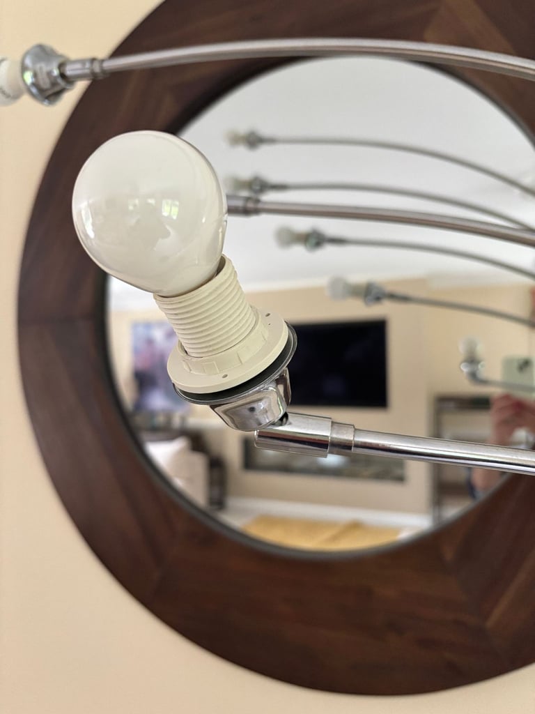 Danalight quality arched floor lamp with 5 flexible arms.