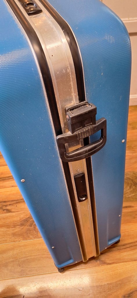 Hard wheeled case for transporting a bicycle eg to take on a plane journey. 