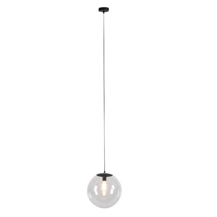 REDUCED -Pendant Lamp 35cm Black with Clear Glass Shade-never used