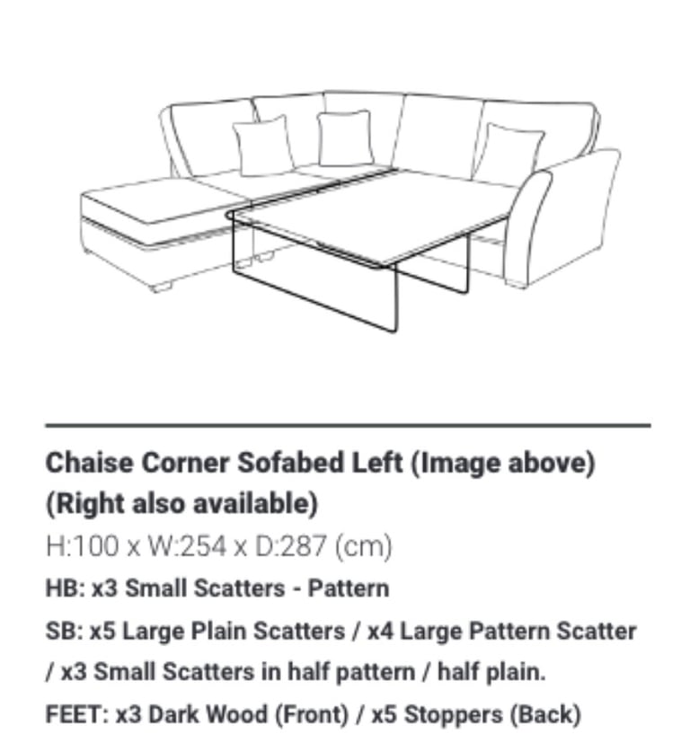 Brand new Winchester corner sofa bed CAN DELIVER 