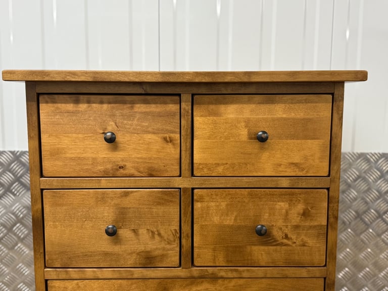 Laura Ashley Garrat Tallboy chest of drawers honey finish 