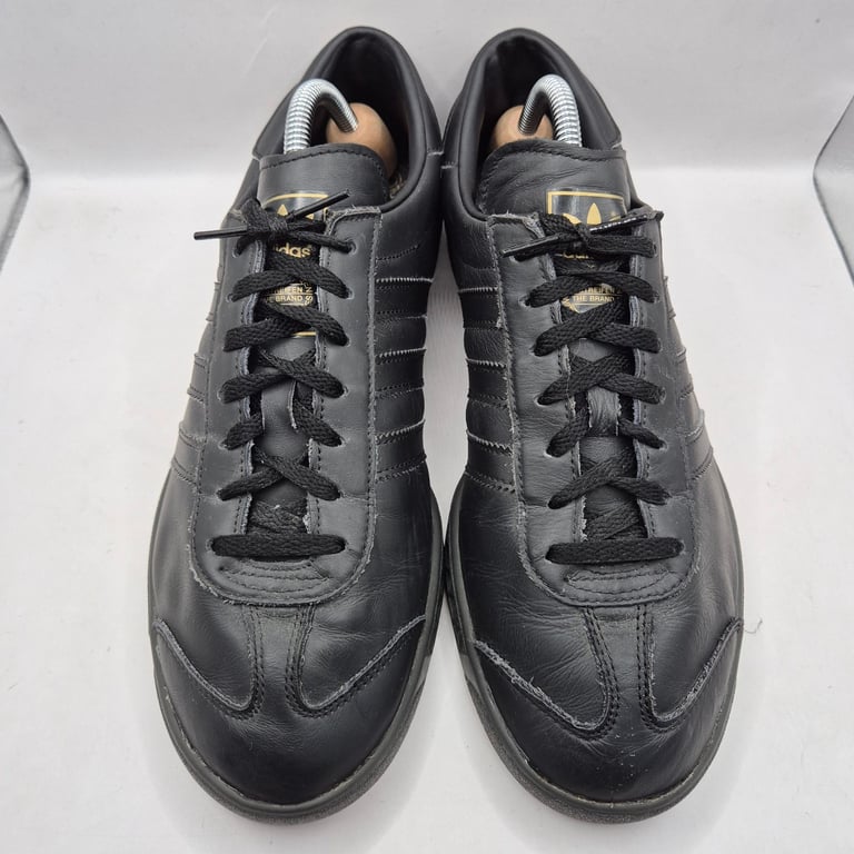 Adidas Hamburg Originals Black Leather Men's UK 9 Striped Casual Terraces