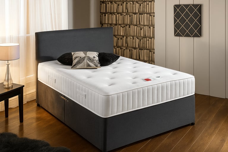 image for Luxury Storage Divan Bed Frame with Optional Mattress for Modern Home Comfort