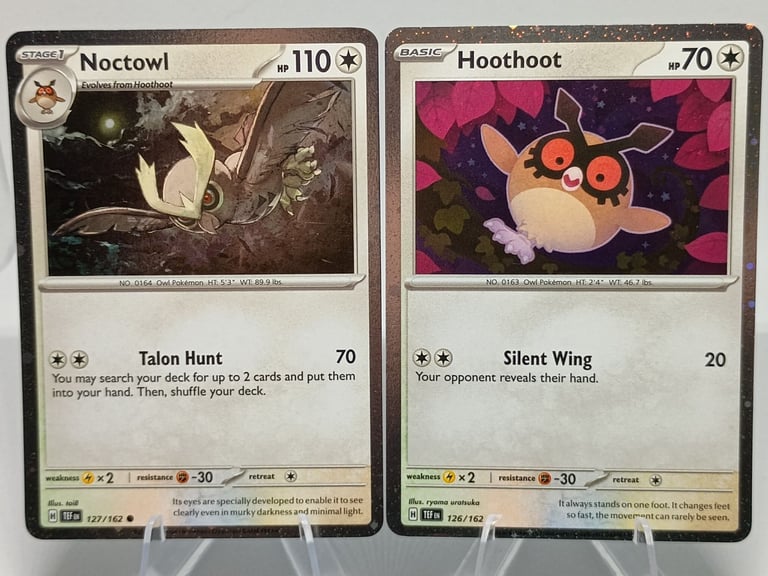 image for Pokémon Card Noctowl 127 Hoothoot 126 Cosmo Holo