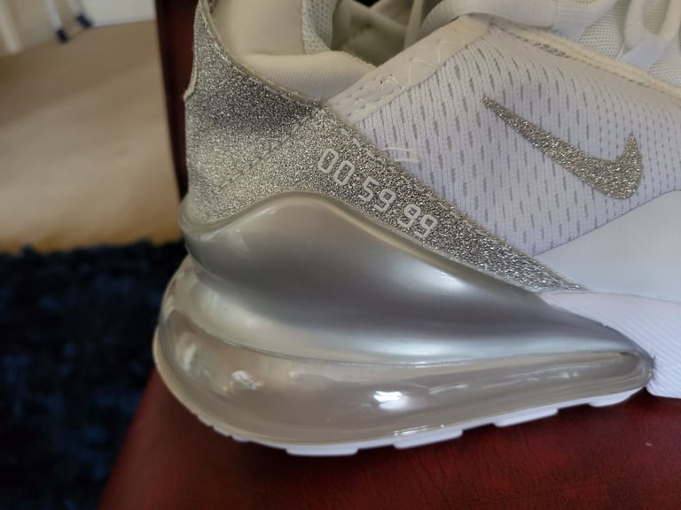 Mens White Trainers With Glitter Heels