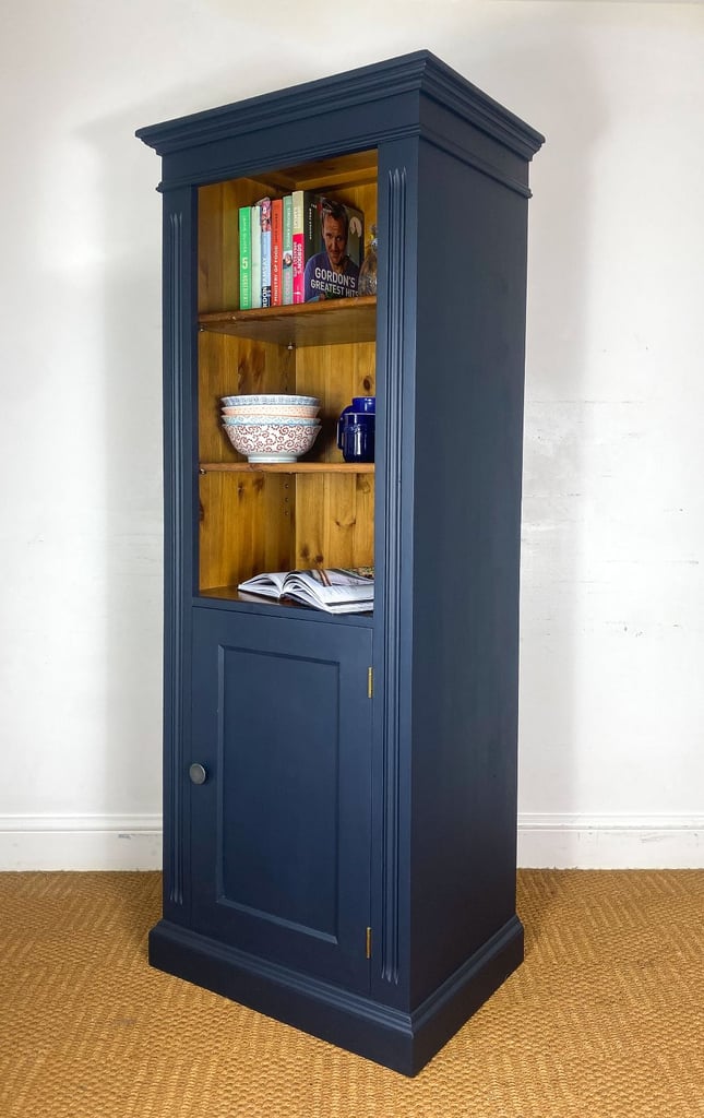 5.5ft Reclaimed solid pine kitchen dresser larder pantry linen cupboard tall slim with deep shelves
