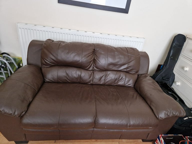 Two leather sofas for sale