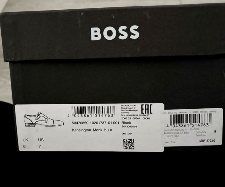 Hugo boss leather monk shoes 