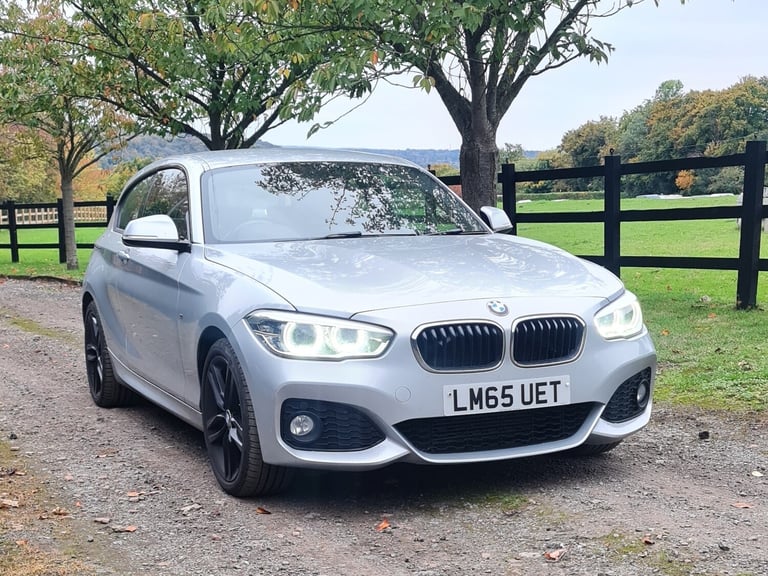 BMW 1 SERIES 120i M Sport 3dr SILVER + RED LEATHER 58K VOSA WARANTED MILES