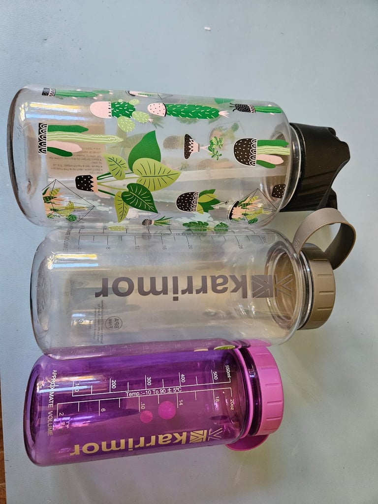 3x Water drinking bottles - new