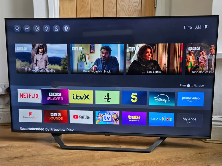 Hisense 55 inch Frameless Smart 4K UHD TV, Apps,
