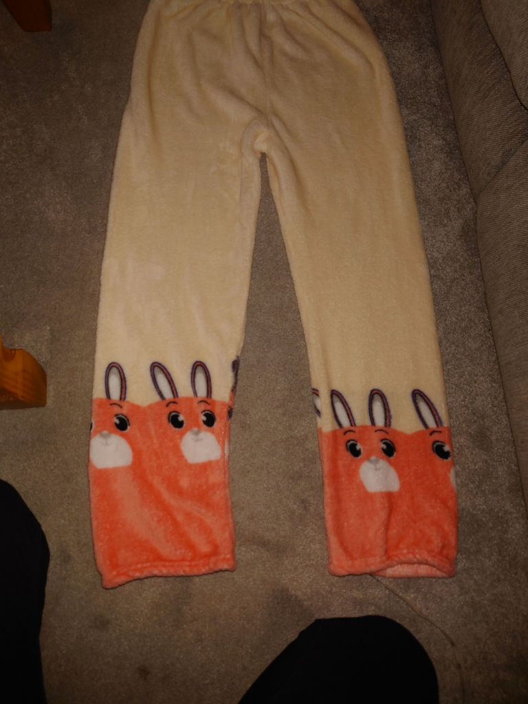 New Flannel Women Rabbit Pyjama set pink and cream