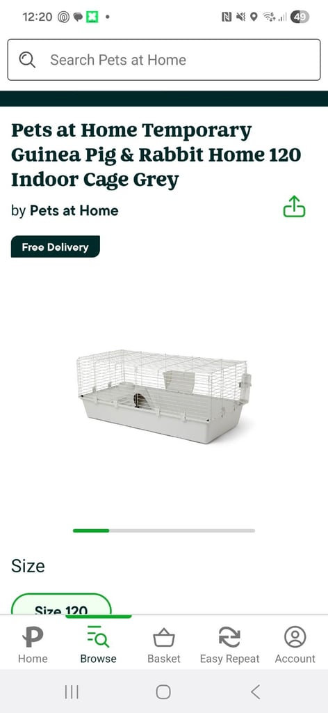 image for 1.2m cage for rabbits and guiea pigs