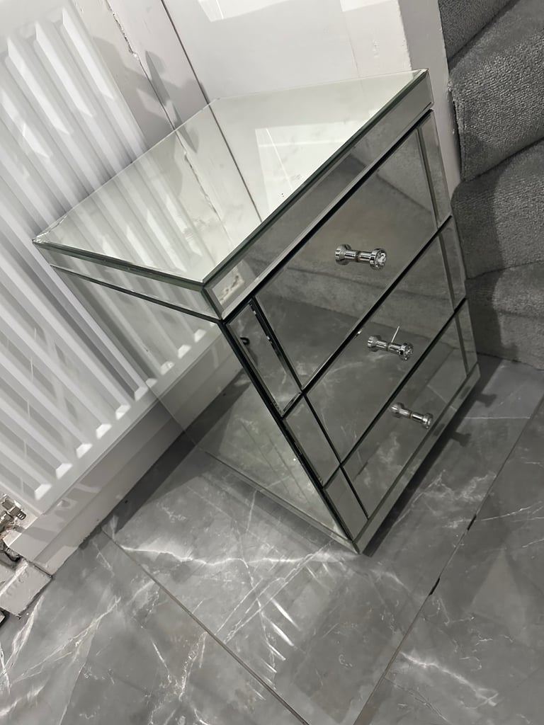 image for Mirrored bedside cabinet