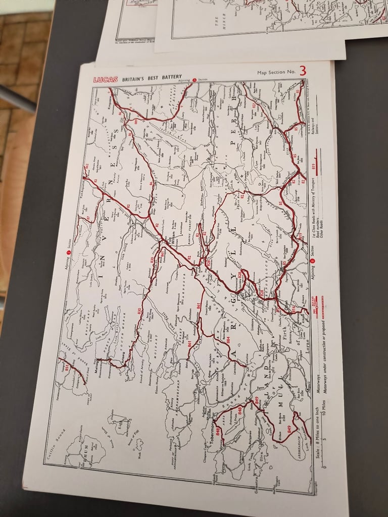 Vintage Lucas road map 