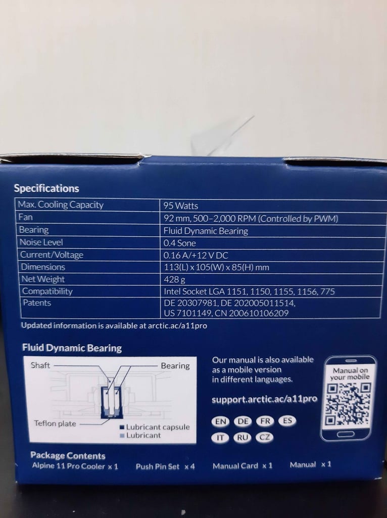 Arctic Alpine 11 Pro Intel CPU Cooler | >= Intel 12th gen | LGA 1200, 115X, 775 | Brand new, unused