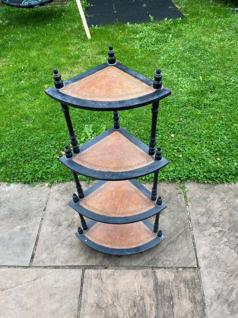 Vintage 4 tier corner shelf for upcycling/restoration