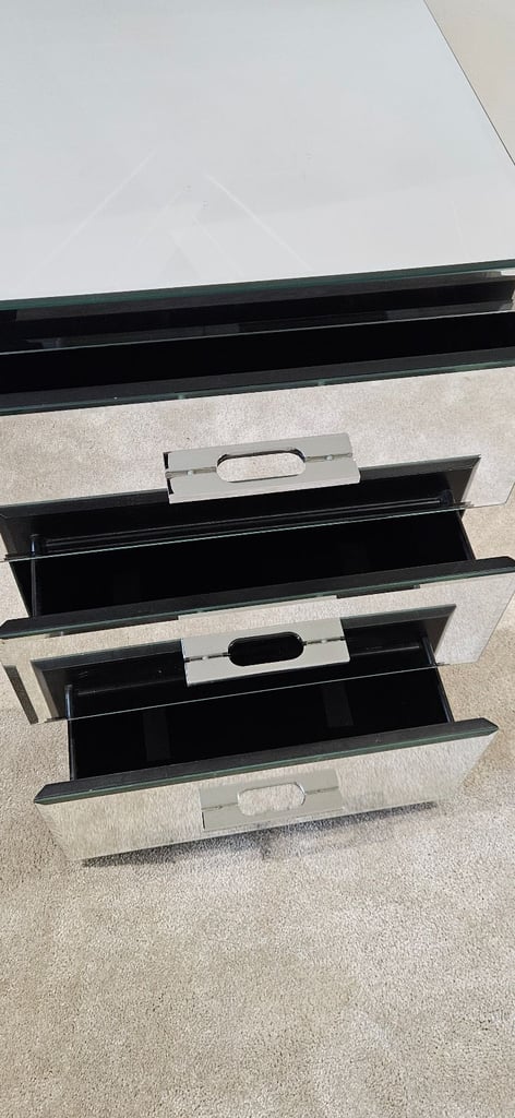 Next Mirrored Bedside Tables x 3 Great Condition