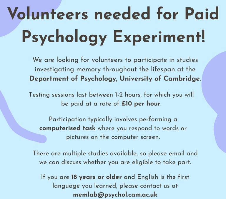 Paid Psychology Experiment