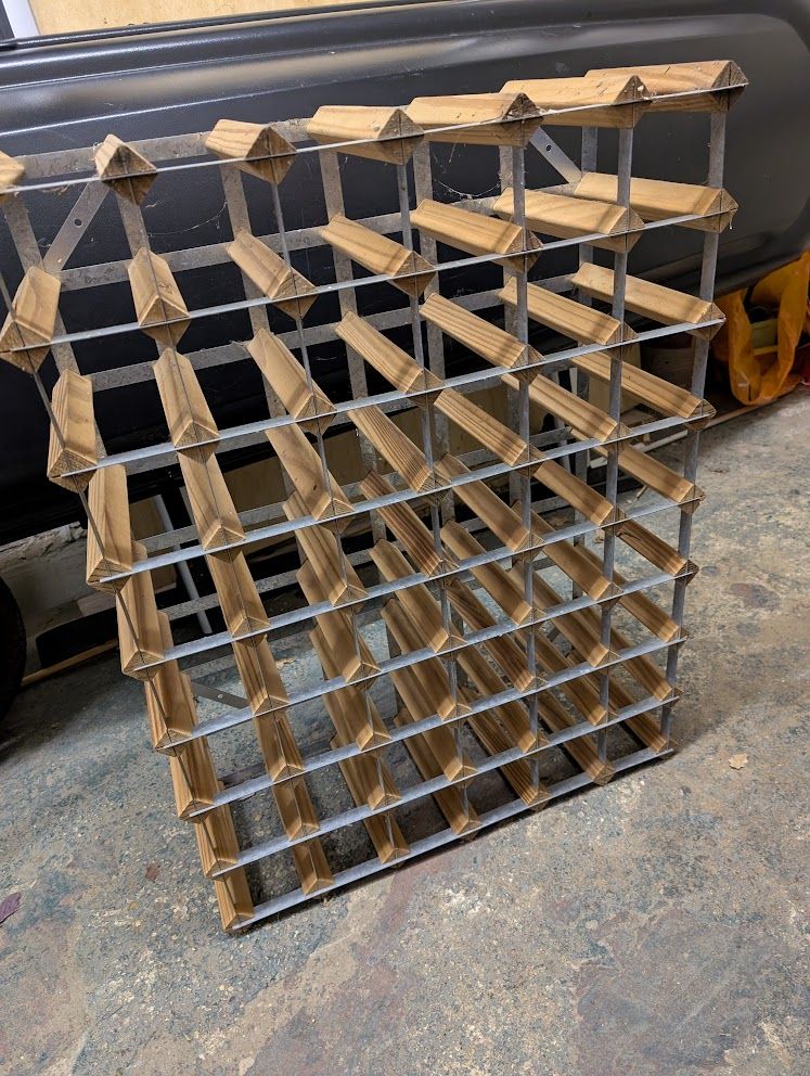 48 bottle wood/metal wine rack