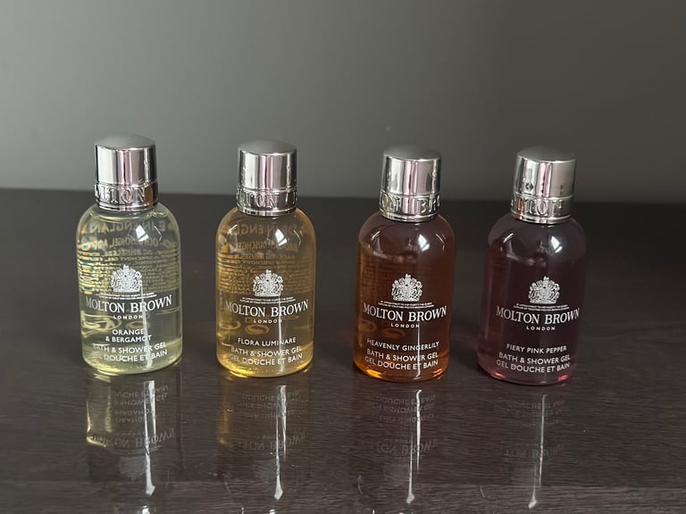 Molton Brown Unisex Body Wash / Shower Gel / Gift Set 4x 50ml Bottles - NEW