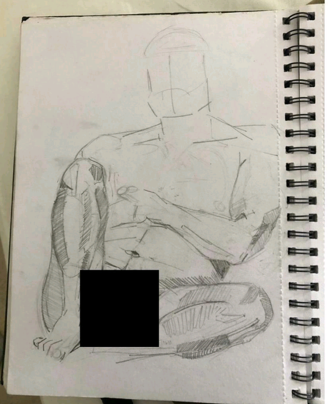 Male life drawing model looking for artists
