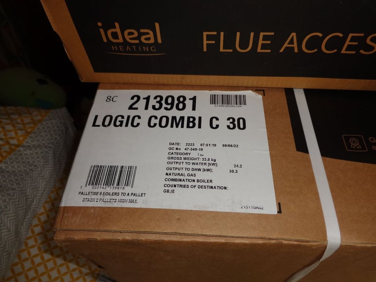 ideal logic combi boiler c30 with mag clean and flue