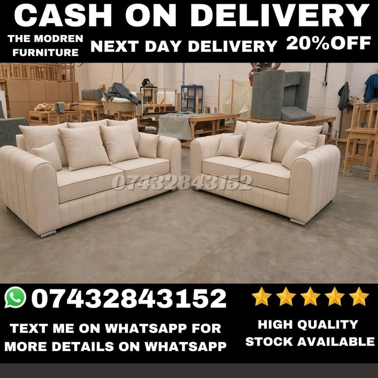 New Luxury Style Collection UK Corner and 3+2 Seater  Sofas