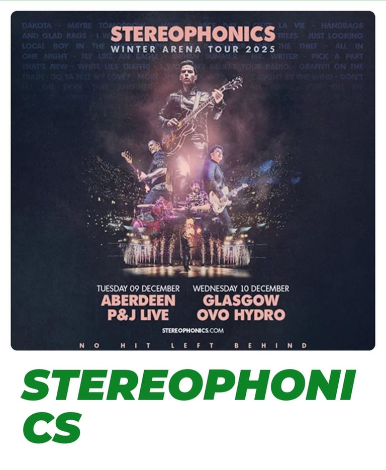 Stereophonics x 2 tickets sold out Ovo Hydro
