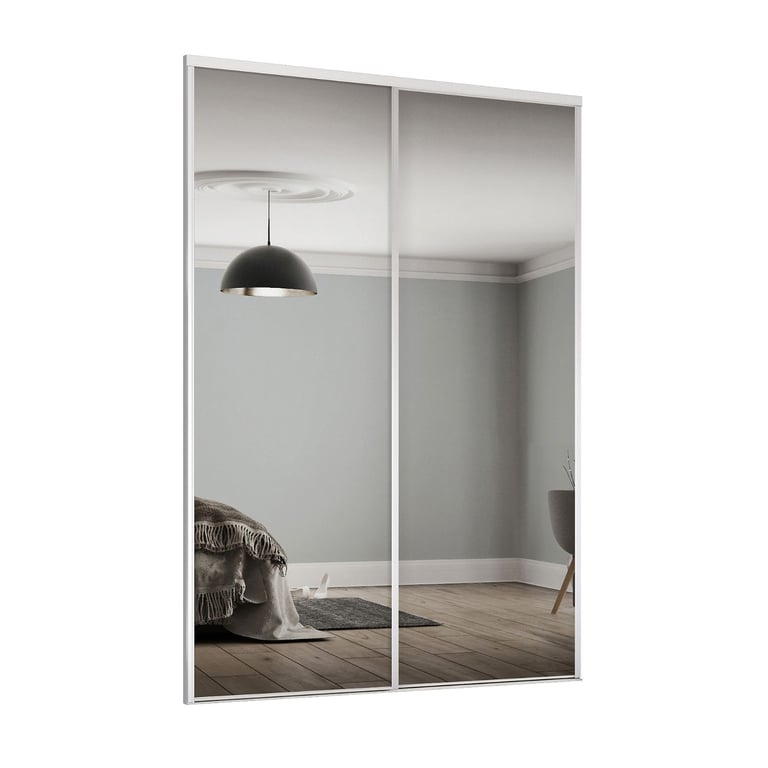 Fully mirrored glass sliding wardrobe doors