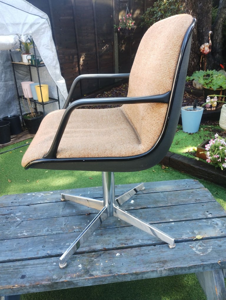 Vintage Retro Steelcase Strafor Swivel Office Desk Chair 