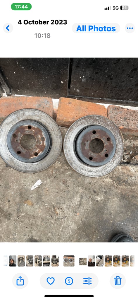 20 reg Toyota Corolla estate rear discs 