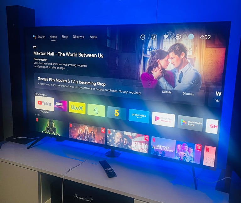 55” Sharp Android HDR UHD 4K Smart LED TV practically new