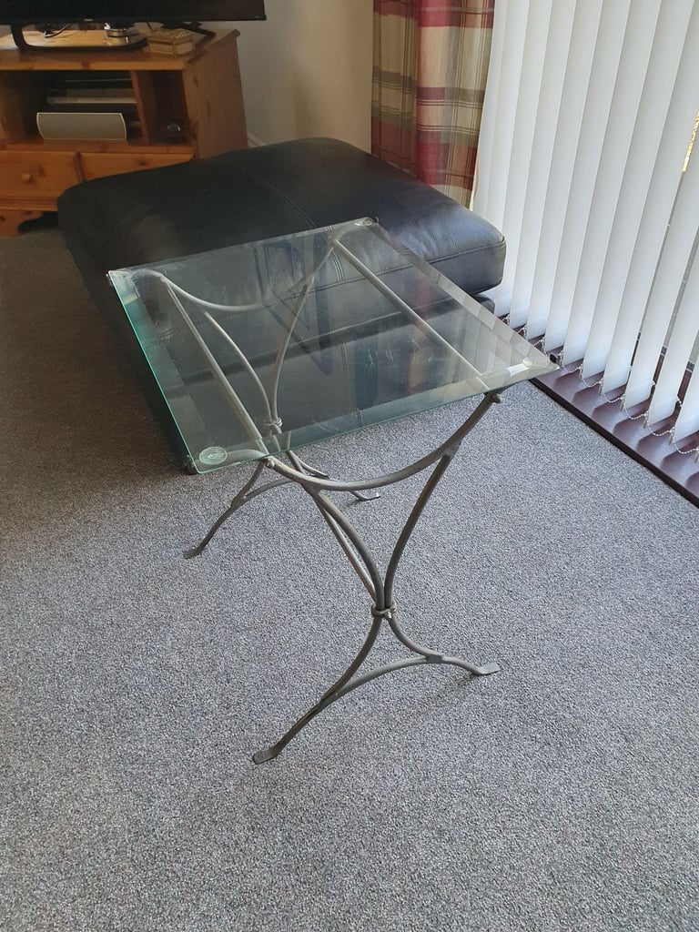 Glass side table