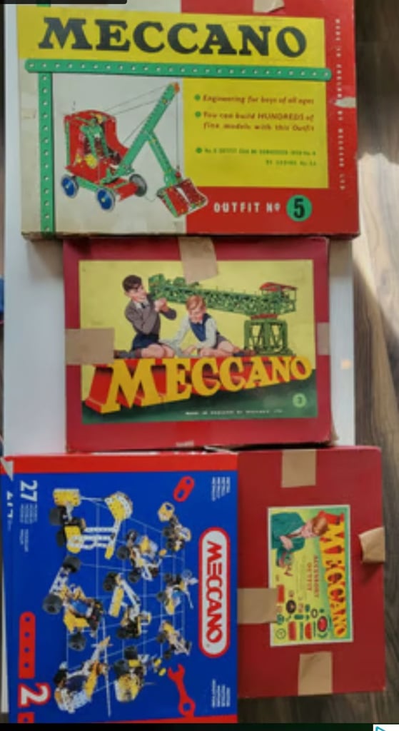 image for 4 Boxes of Vintage Meccano- Large Collection 
