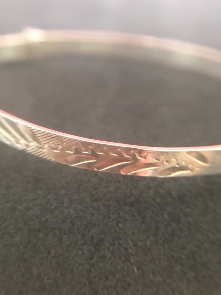 925 Sterling Silver Vintage Baby’s Expandable Bangle Bracelet 