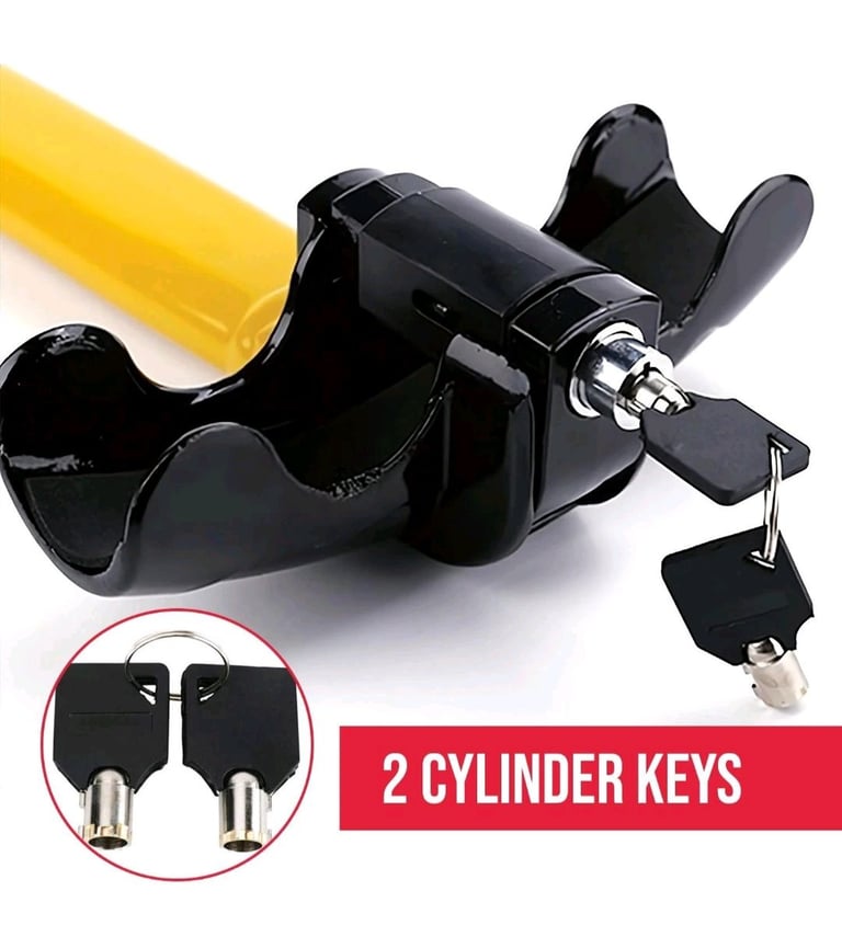 Vehicle steering wheel lock, anti theft, heavy duty