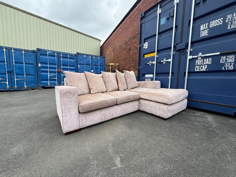 Beige L Shaped Corner Sofa 