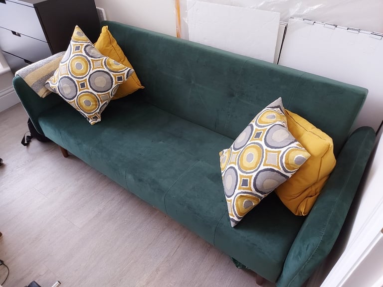 Sofa bed in dark green | in Camden, London | Gumtree