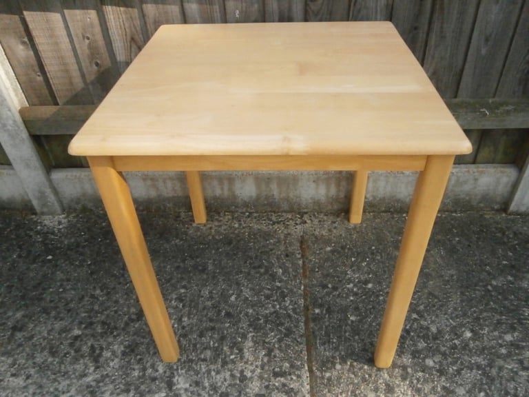 Solid Rubberwood Small Square Kitchen Dining Crafting Garage Shed Table