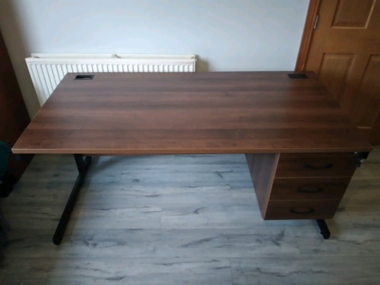 Imperial Bow Fronted Single Pedestal Office Desk Furniture 