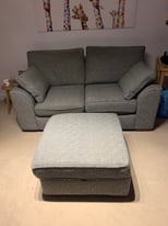 Next Medium Stamford Sofa In Dark Grey with matching footstool